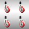 Service Caster 4 Inch 316SS Red Polyurethane Swivel 1-3/4 Inch Expanding Stem Caster Set SCC SCC-SS316EX20S414-PPUB-RED-134-4 - alternate 1